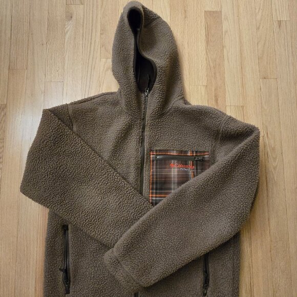 Columbia Hooded Fleece Jacket - Brown - Men's Medium - Picture 1 of 7